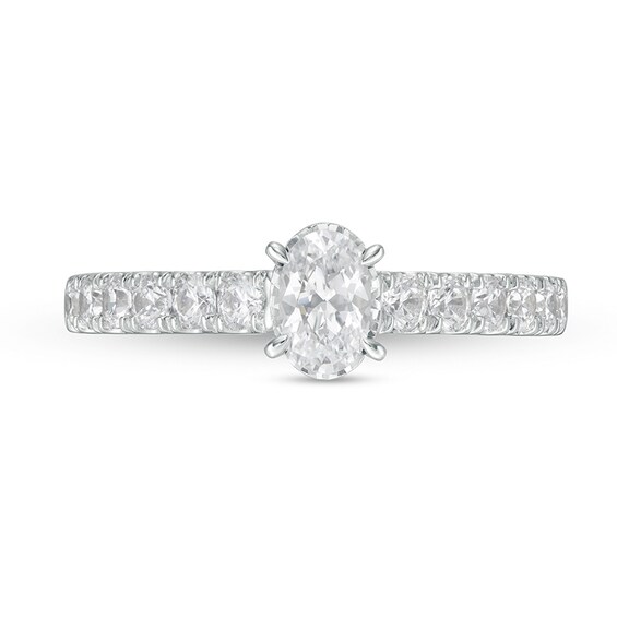 1 CT. T.w. Oval Diamond Engagement Ring in 14K White Gold (I/I2)