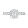 Thumbnail Image 3 of 5/8 CT. T.W. Princess-Cut Diamond Cushion Frame Vintage-Style Engagement Ring in 14K White Gold (I/I2)