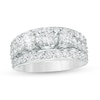 Thumbnail Image 0 of 2 CT. T.W. Diamond Past Present Future® Multi-Row Engagement Ring in 14K White Gold (I/I2)