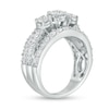 Thumbnail Image 2 of 2 CT. T.W. Diamond Past Present Future® Multi-Row Engagement Ring in 14K White Gold (I/I2)