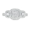 1 CT. T.W. Princess-Cut Diamond Frame Past Present Future® Engagement Ring in 14K White Gold (I/I2)