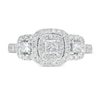 Thumbnail Image 4 of 1 CT. T.W. Princess-Cut Diamond Frame Past Present Future® Engagement Ring in 14K White Gold (I/I2)