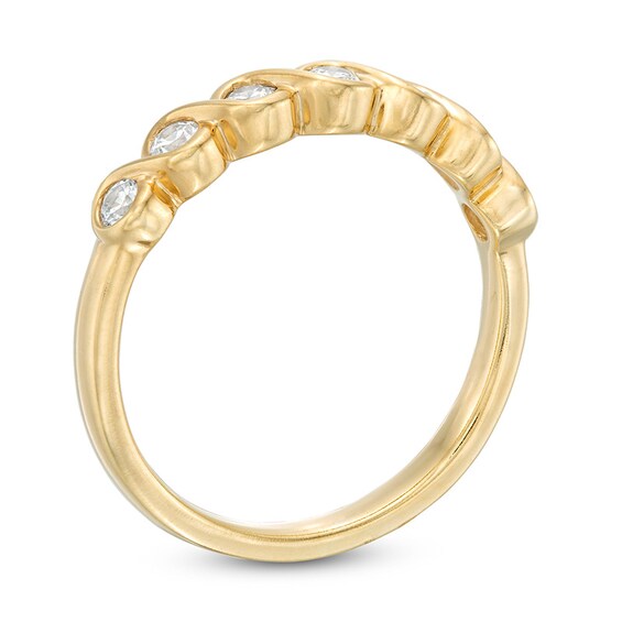1/3 CT T.w. Diamond Twist Stackable Band in 10K Gold