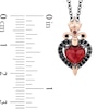 Thumbnail Image 2 of Enchanted Disney Villains Evil Queen Garnet and 1/6 CT. T.W. Black Diamond Pendant in Sterling Silver - 19"