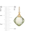 Thumbnail Image 2 of 11.0mm Checkerboard Cushion-Cut Green Quartz and White Topaz Drop Pendant in 10K Gold
