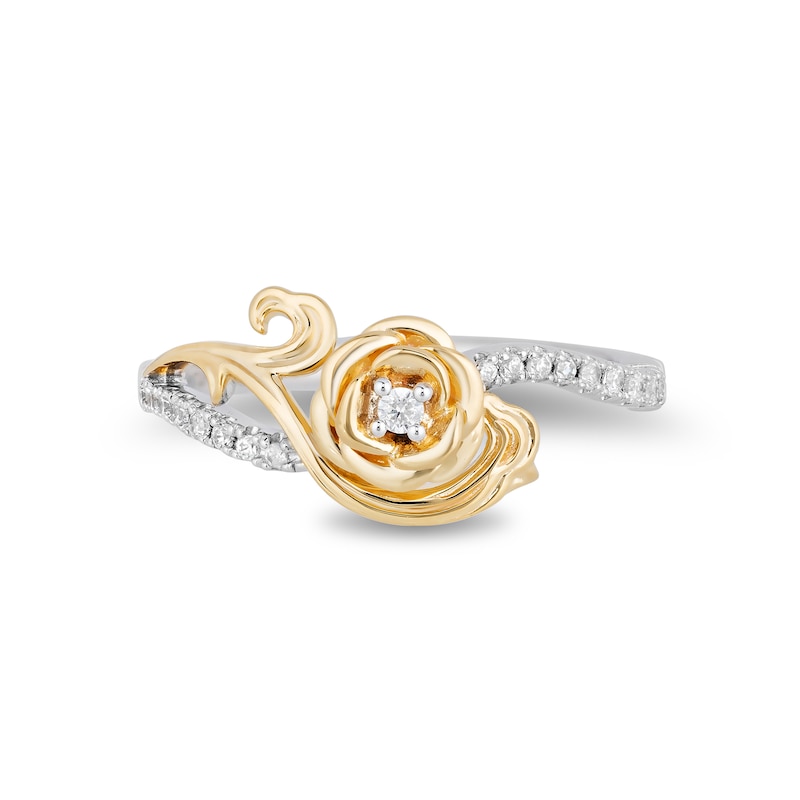 Collector's Edition Enchanted Disney Beauty and the Beast Diamond Ring in Sterling Silver and 10K Gold