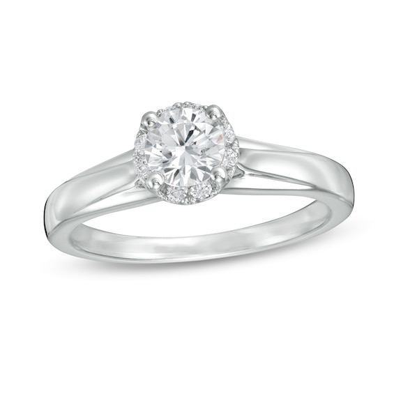 3/4 CT. T.w. Diamond Frame Engagement Ring in 14K White Gold (I/I2)