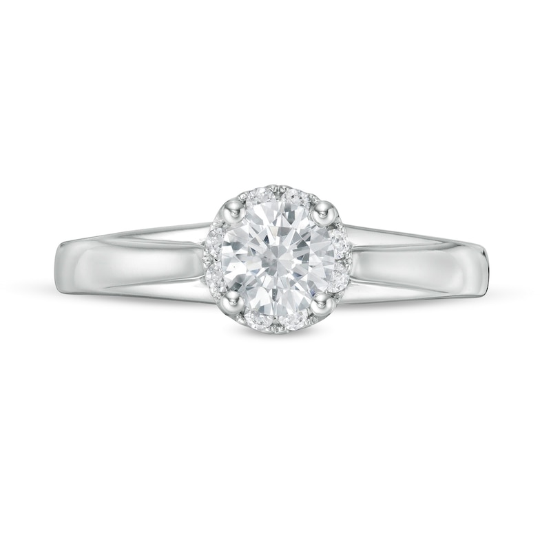 Main Image 4 of 3/4 CT. T.W. Diamond Frame Engagement Ring in 14K White Gold (I/I2)
