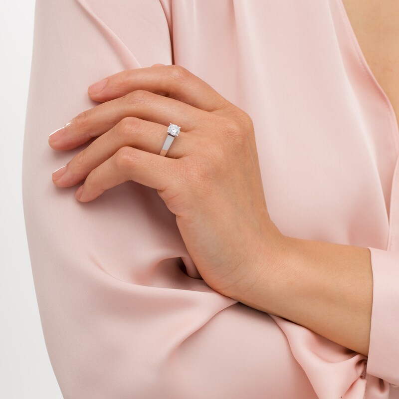 Main Image 2 of 1 CT. T.W. Certified Diamond Engagement Ring in 14K White Gold (I/I1)