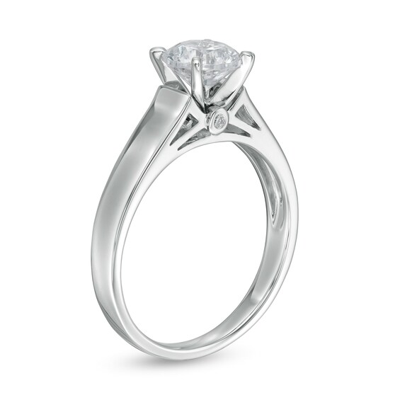 1 CT. T.w. Certified Diamond Engagement Ring in 14K White Gold (I/I1)