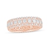 Thumbnail Image 1 of 3 CT. T.W. Diamond Scallop Edge Vintage-Style Eternity Anniversary Band in 14K Rose Gold