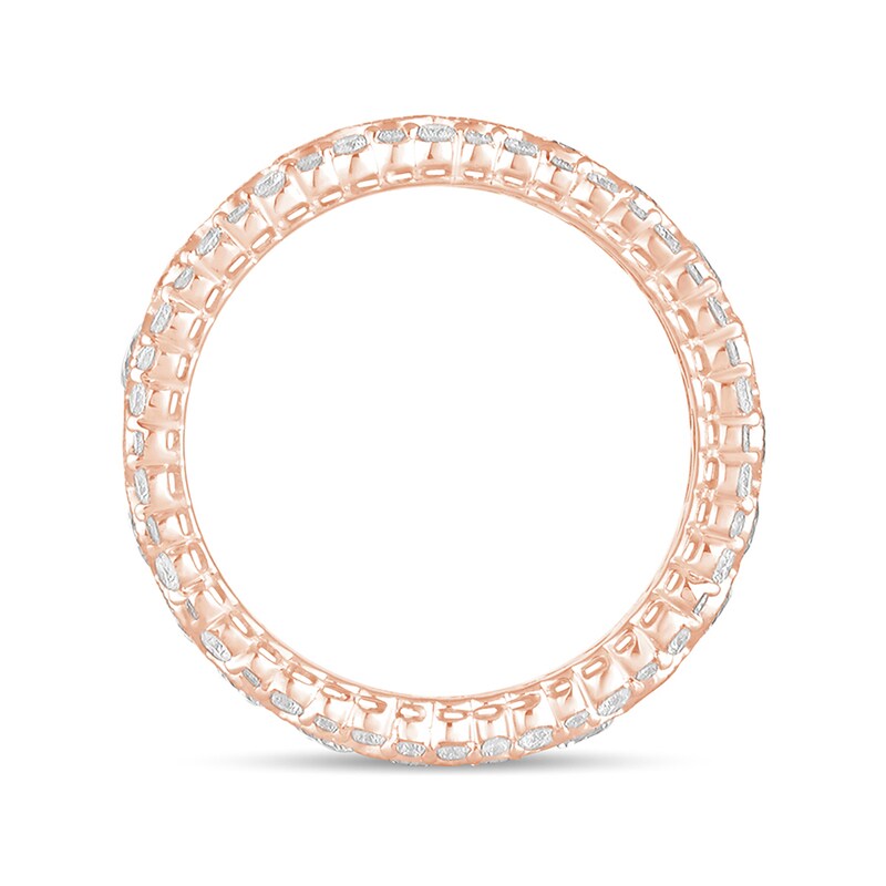 Main Image 3 of 3 CT. T.W. Diamond Scallop Edge Vintage-Style Eternity Anniversary Band in 14K Rose Gold