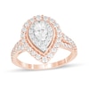 Thumbnail Image 0 of 1-1/2 CT. T.W. Pear-Shaped Diamond Double Frame Vintage-Style Engagement Ring in 14K Rose Gold