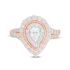 Thumbnail Image 3 of 1-1/2 CT. T.W. Pear-Shaped Diamond Double Frame Vintage-Style Engagement Ring in 14K Rose Gold