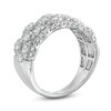 Thumbnail Image 3 of 1 CT. T.W. Diamond Five Row Lattice Ring in 10K White Gold