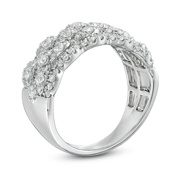 1 CT. T.w. Diamond Five Row Lattice Ring in 10K White Gold