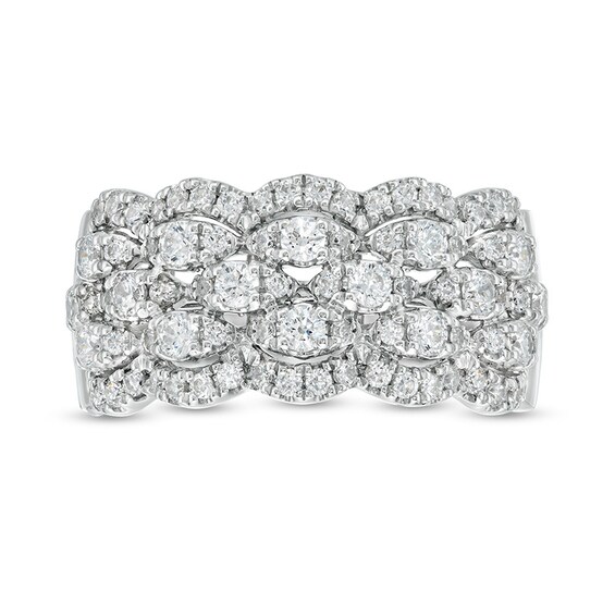 1 CT. T.w. Diamond Five Row Lattice Ring in 10K White Gold