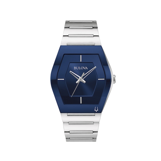 Men's Bulova Gemini Watch with Tonneau Blue Dial (Model: 96A258)