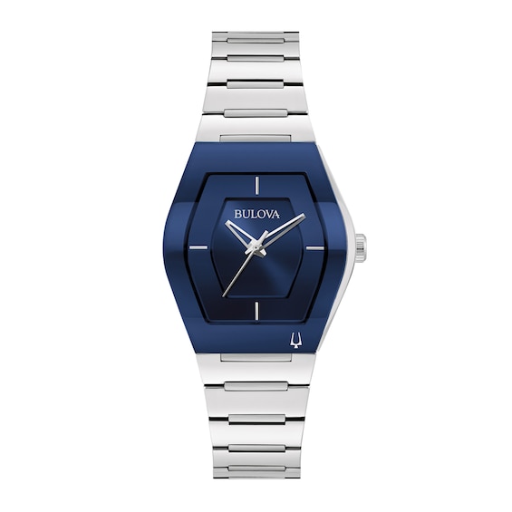 Ladies' Bulova Gemini Watch with Tonneau Blue Dial (Model: 96L293)