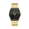 Thumbnail Image 1 of Men's Bulova Gemini Gold-Tone Watch with Tonneau Black Dial (Model: 97A164)