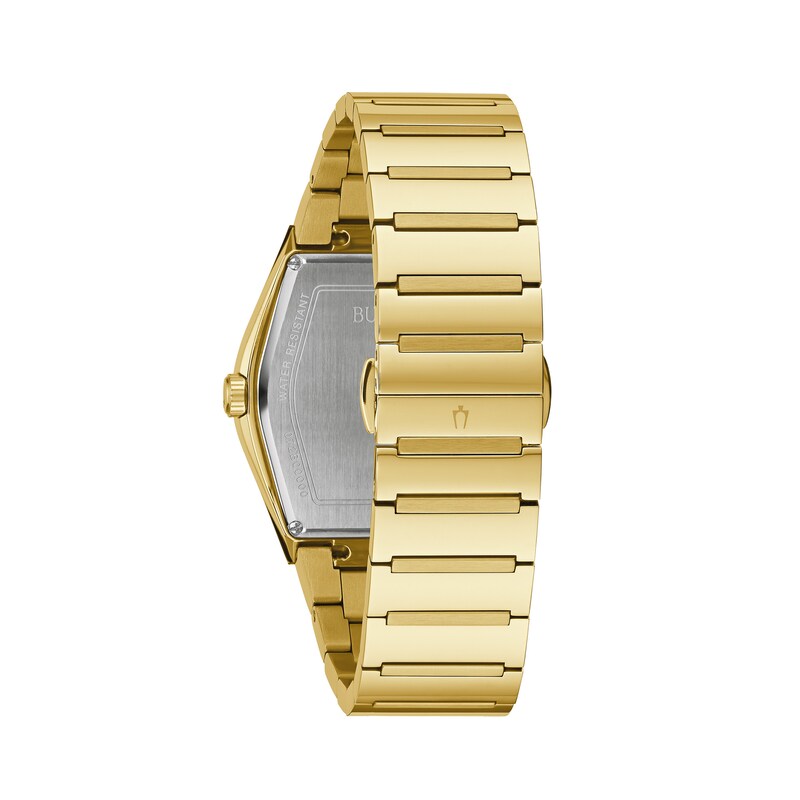 Main Image 3 of Men's Bulova Gemini Gold-Tone Watch with Tonneau Black Dial (Model: 97A164)