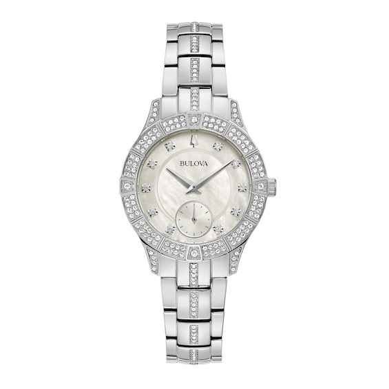 Ladies' Bulova Phantom Crystal Accent Watch with Mother-of-Pearl Dial (Model: 96L291)