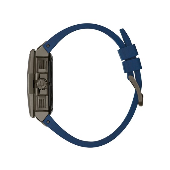 Men's Bulova Precisionist Two-Tone Chronograph Strap Watch with Blue Dial (Model: 98B357)