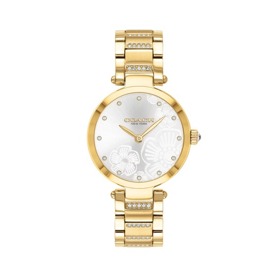 Ladies' Coach Park Crystal Accent Gold-Tone Watch with Silver-Tone Dial (Model: 14503625) Ladies' Coach Park Crystal Accent Gold-Tone Watch with Silver-Tone Dial (Model: 14503625)