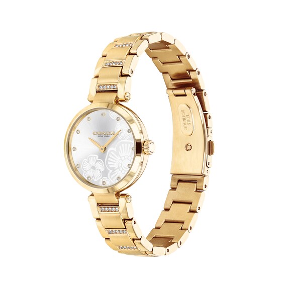 Ladies' Coach Park Crystal Accent Gold-Tone Watch with Silver-Tone Dial (Model: 14503625) Ladies' Coach Park Crystal Accent Gold-Tone Watch with Silver-Tone Dial (Model: 14503625)