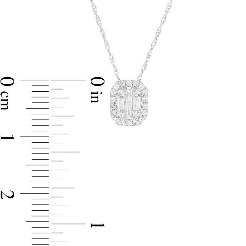 Main Image 3 of 1/4 CT. T.W. Composite Diamond Octagon Frame Pendant in 10K White Gold