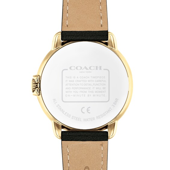 Ladies' Coach Arden Gold-Tone Black Strap Watch with White Dial (Model: 14503606) Ladies' Coach Arden Gold-Tone Black Strap Watch with White Dial (Model: 14503606)