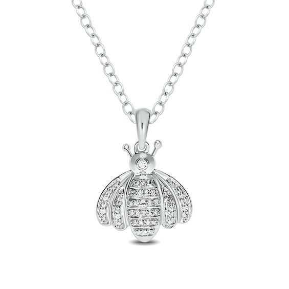 1/20 CT. T.w. Diamond Bumblebee Pendant in Sterling Silver