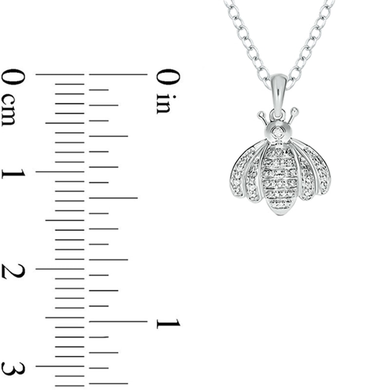 Main Image 2 of 1/20 CT. T.W. Diamond Bumblebee Pendant in Sterling Silver