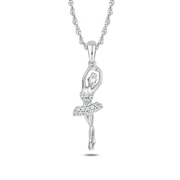 1/10 CT. T.W. Diamond Relevé Ballerina Pendant in 10K White Gold