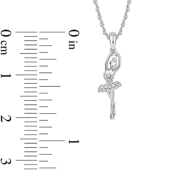 1/10 CT. T.w. Diamond Relevé Ballerina Pendant in 10K White Gold