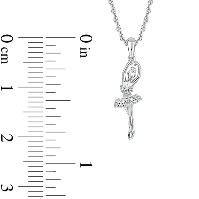 Main Image 2 of 1/10 CT. T.W. Diamond Relevé Ballerina Pendant in 10K White Gold