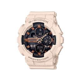Ladies' Casio G-Shock Classic Light Pink Resin Strap Watch with Black Dial (Model: GMAS140M-4A)