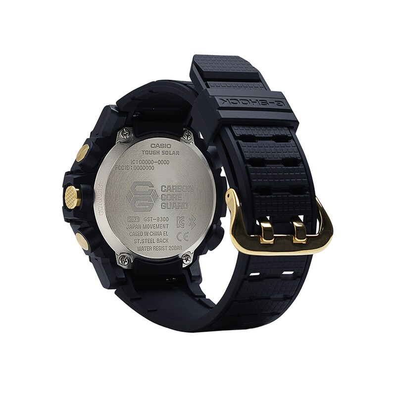 Main Image 3 of Men's Casio G-Shock G-Steel Black IP Resin Strap Watch with Black Dial (Model: GSTB300B-1A)