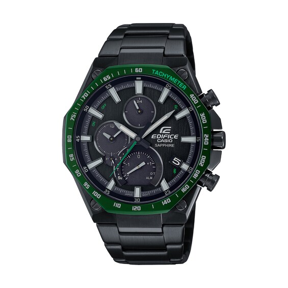 Men's Casio Edifice Solar Powered Chronograph Black IP Watch with Black D Men's Casio Edifice Solar Powered Chronograph Black IP Watch with Black Dial (Model: EQB1100XDC1A)