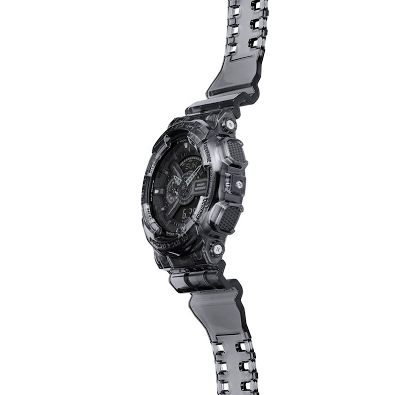 Men's Casio G-Shock Classic Clear Dark Grey Resin Strap Watch with Black Dial (Model: GA110SKE-8A)