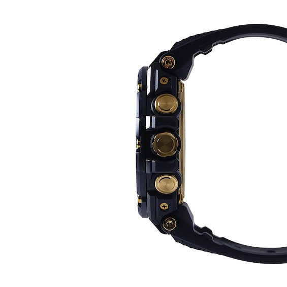 Men's Casio G-Shock G-Steel Black IP Black Resin Strap Watch with Black Dial (Model: Gstb100Gc-1A)