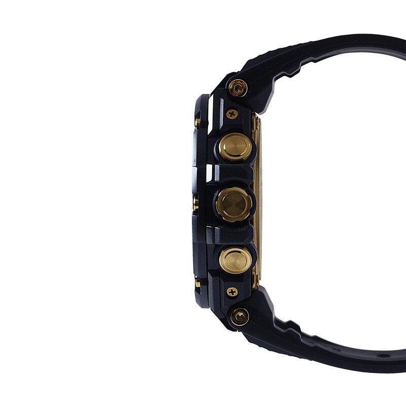 Main Image 2 of Men's Casio G-Shock G-Steel Black IP Black Resin Strap Watch with Black Dial (Model: GSTB100GC-1A)