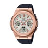 Thumbnail Image 1 of Ladies' Casio G-Shock Chronograph Rose-Tone IP Black Resin Strap Watch with Champagne Dial (Model: MSGS600G-1A)