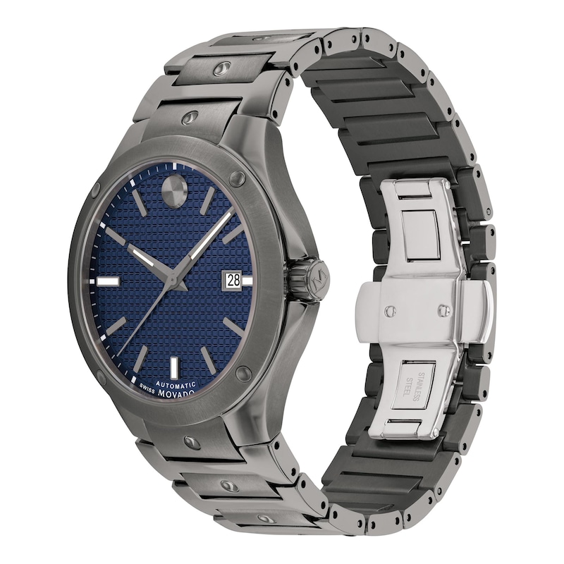 Main Image 2 of Men's Movado SE Gunmetal Grey PVD Automatic Watch with Blue Dial (Model: 0607553)