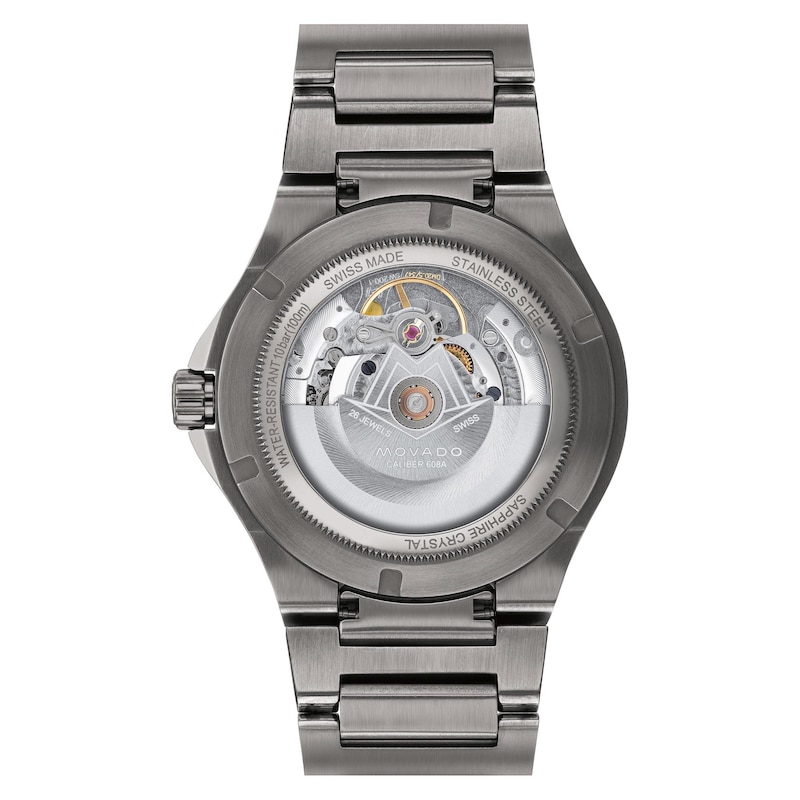 Main Image 3 of Men's Movado SE Gunmetal Grey PVD Automatic Watch with Blue Dial (Model: 0607553)