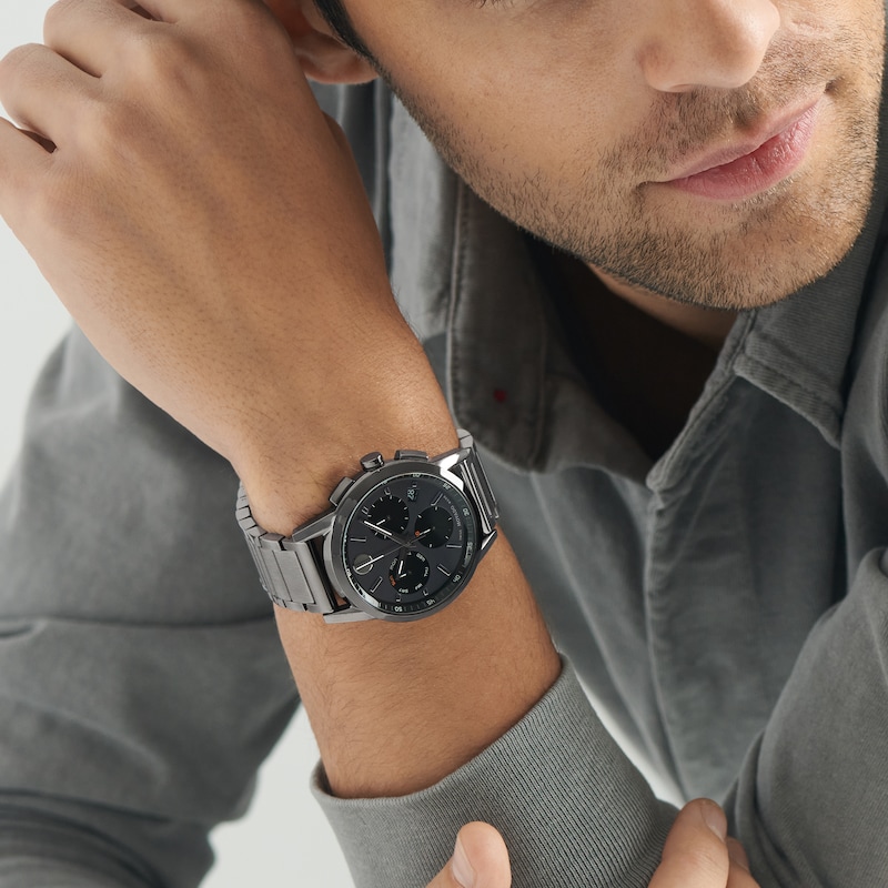 Main Image 4 of Men's Movado Museum® Sport Two-Tone PVD Chronograph Watch with Black Dial (Model: 0607558)