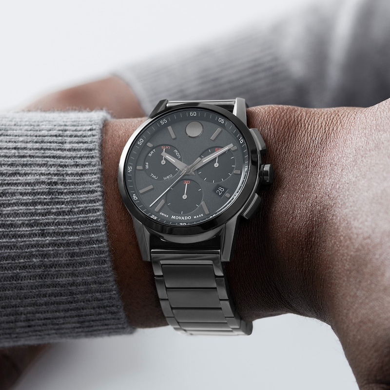 Main Image 5 of Men's Movado Museum® Sport Two-Tone PVD Chronograph Watch with Black Dial (Model: 0607558)