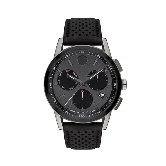 Men's Movado Museum® Sport Two-Tone PVD Chronograph Strap Wa Men's Movado Museum® Sport Two-Tone PVD Chronograph Strap Watch with Black Dial (Model: 0607560)