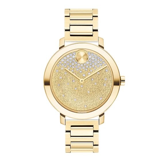 Ladies' Movado BoldÂ® Evolution Crystal Accent Gold-Tone IP Watch with Gold-Tone Dial (Model: 3600705)