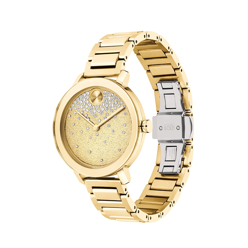 Ladies' Movado Bold® Evolution Crystal Accent Gold-Tone IP Watch with Gold-Tone Dial (Model: 3600705)